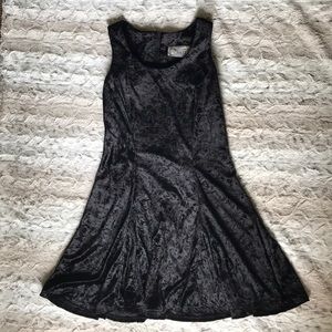Black Crushed velvet minidress